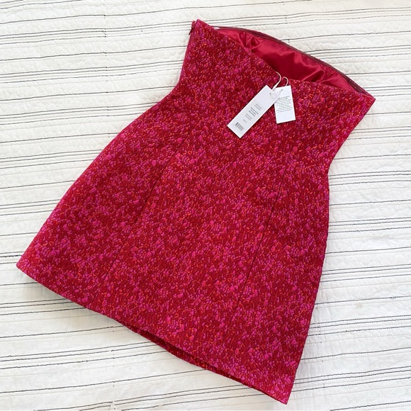 NWT Forever New Ariana Petite Textured 90s Mini Dress Red and Pink Boucle sz 4 - Picture 11 of 12